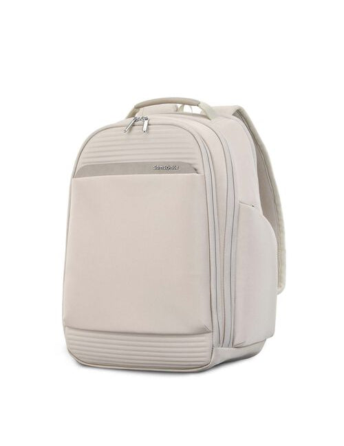 Forest green everyday backpack, angled view on white background
