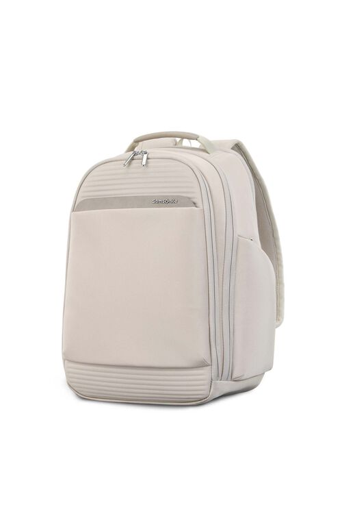Forest green everyday backpack, angled view on white background