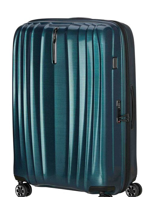 Graphite hard-shell extra-large checked suitcase, angled view on white background
