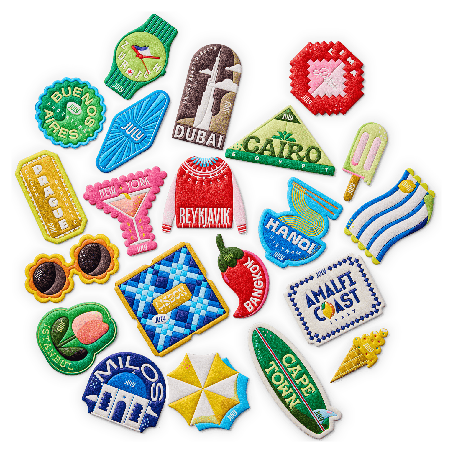 City Luggage Sticker Pack