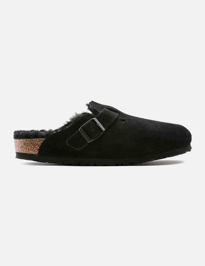 Birkenstock Boston Clog in black on a white background