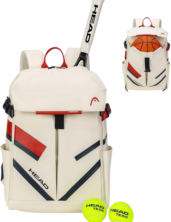 Tennis + Pickleball + Padel Backpack by HEAD, front view on white background