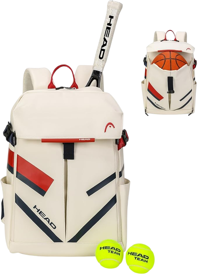 Tennis + Pickleball + Padel Backpack by HEAD, front view on white background