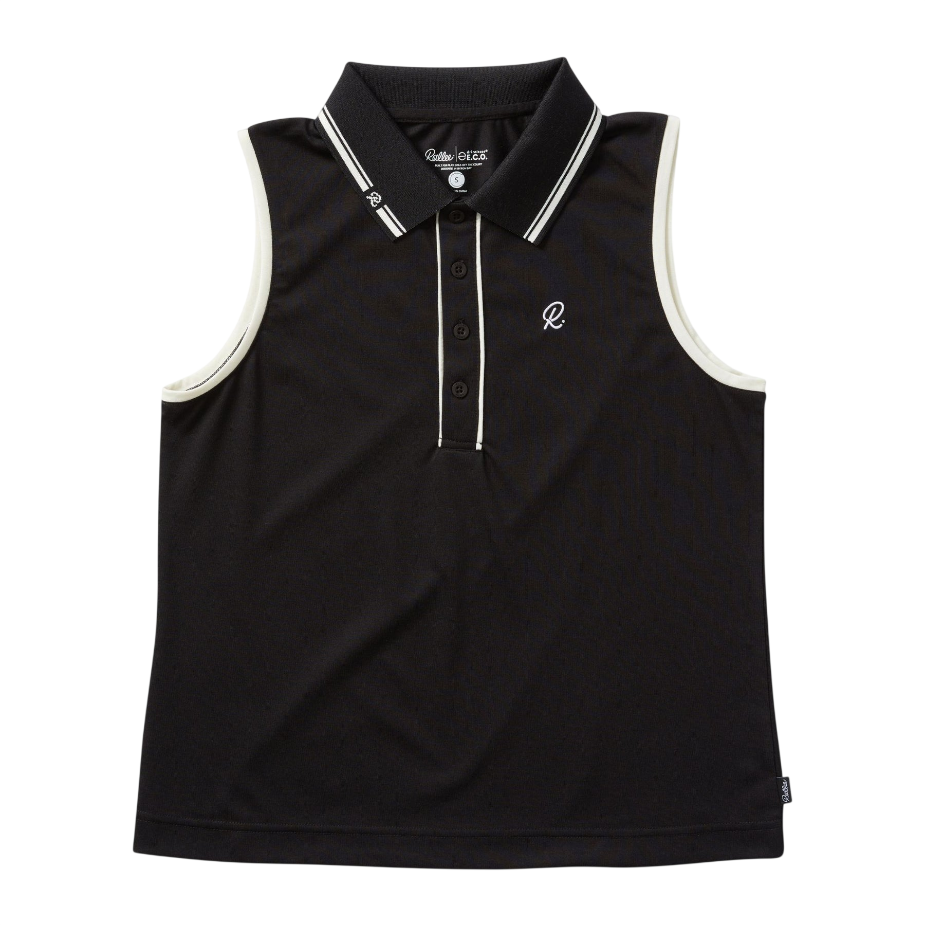 Model wearing Rallee Club Reina Polo in black