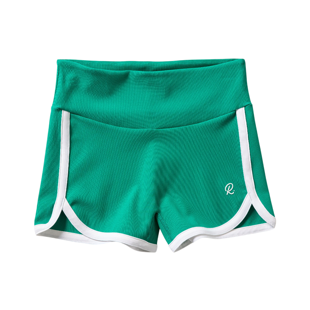 Model wearing Rallee Club Love All Fitted Short in green
