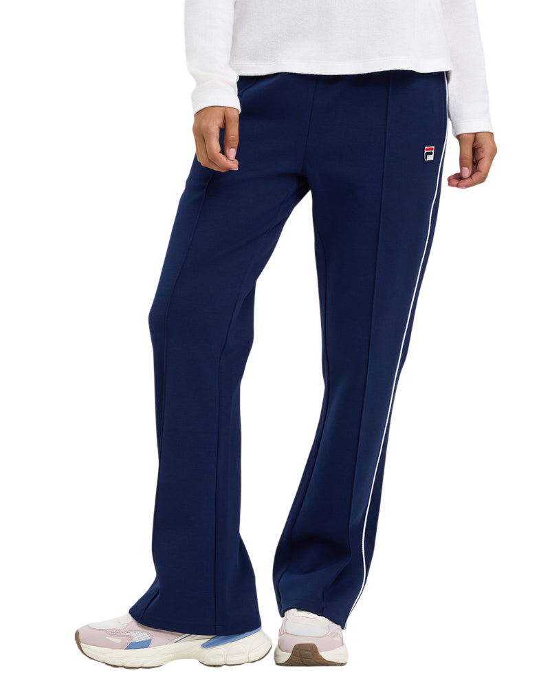 Model wearing FILA Rosie Pants in navy blue