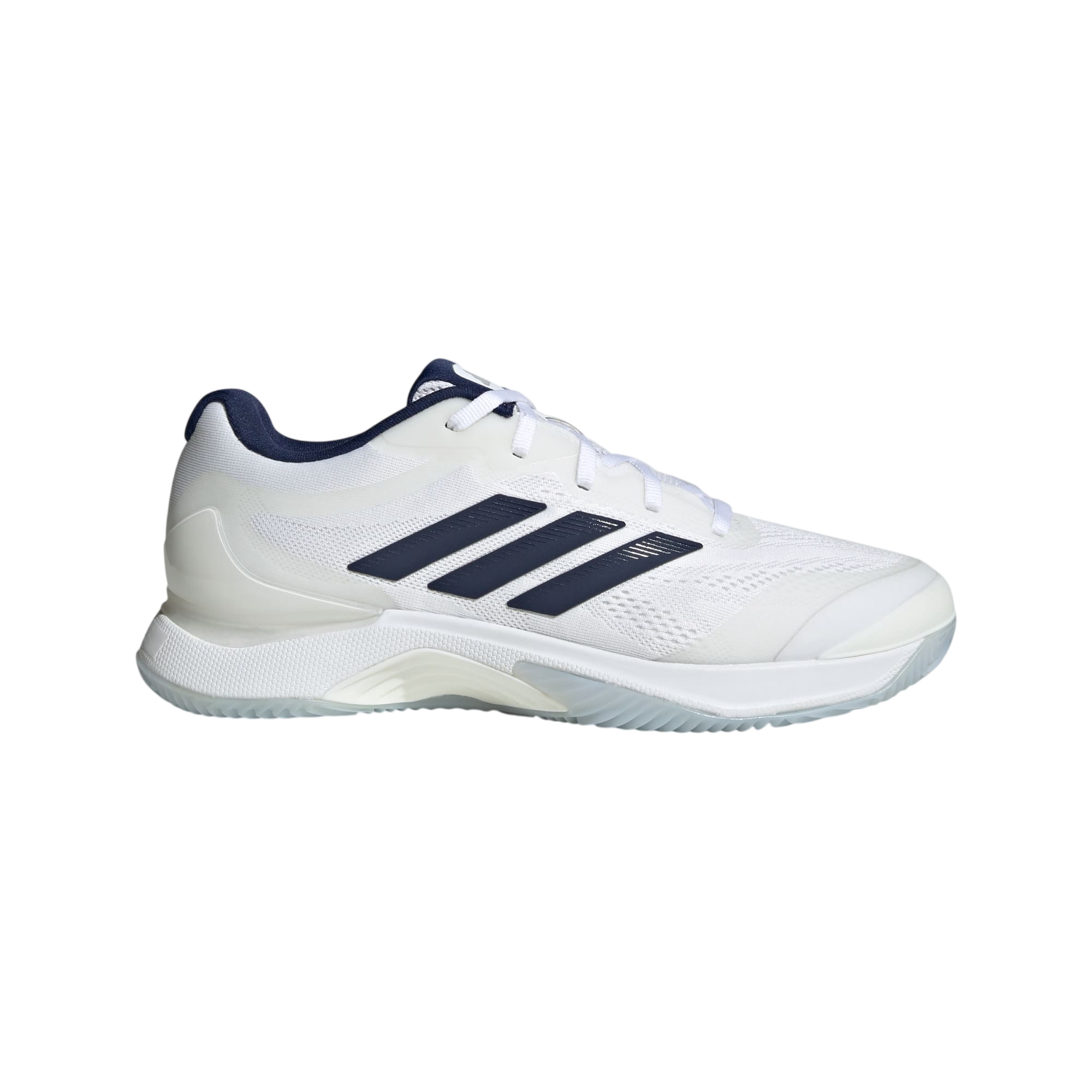 adidas Avacourt 3 Clay Tennis Shoes in white on a white background