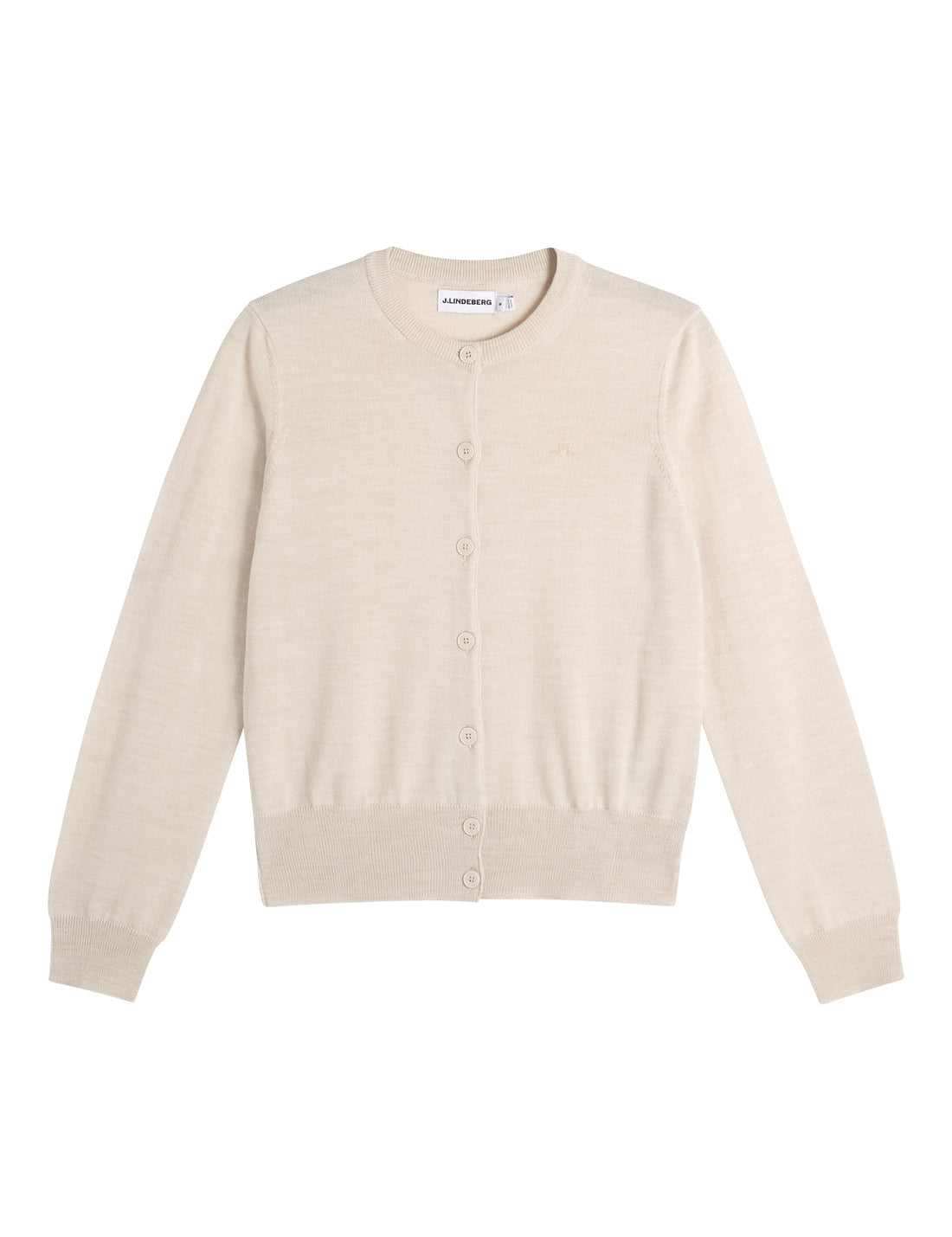 Model wearing J.Lindeberg Joanna Knitted Cardigan in pink