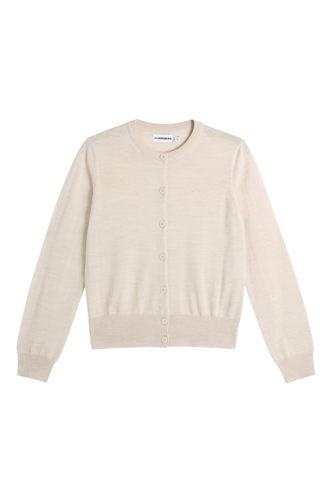Model wearing J.Lindeberg Joanna Knitted Cardigan in pink