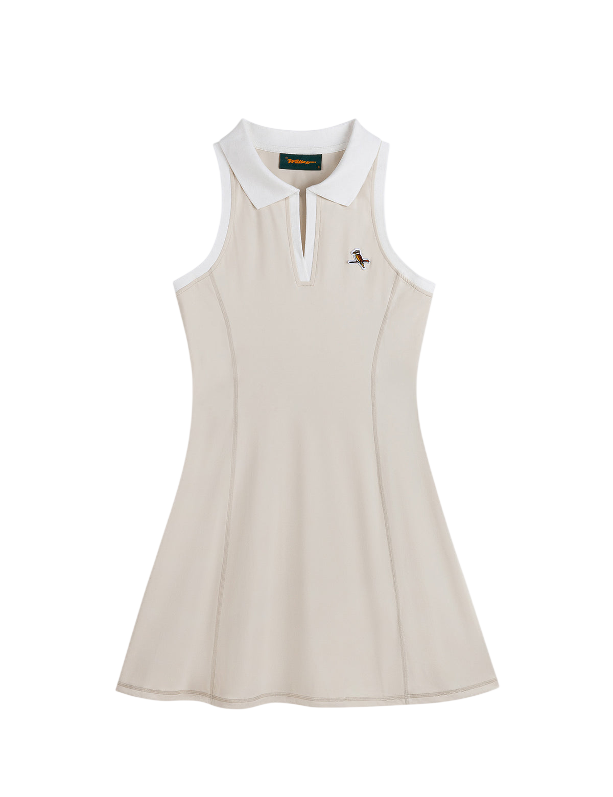 Model wearing Walker Golf Things Fairway Dress in Sand