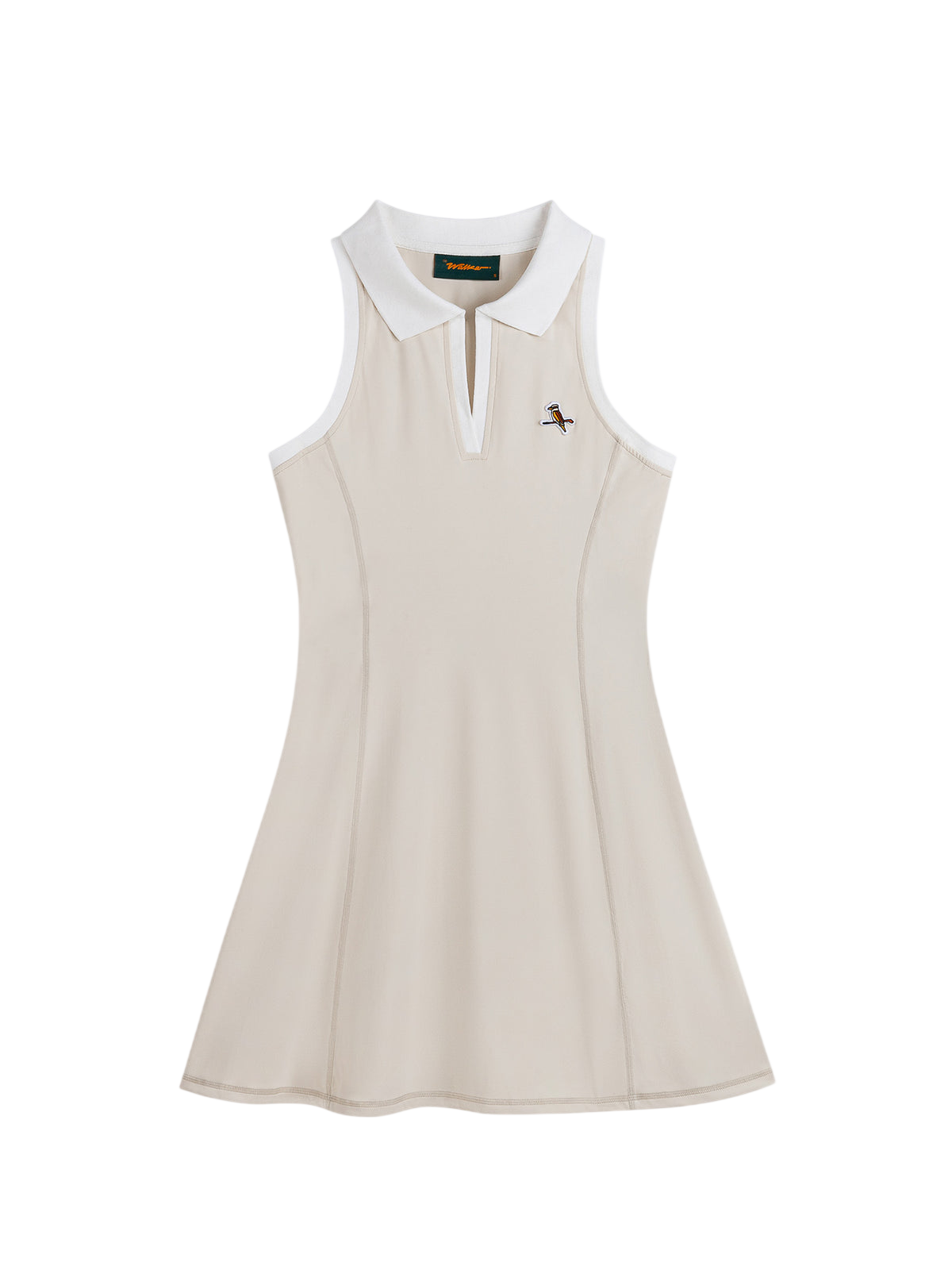Model wearing Walker Golf Things Fairway Dress in Sand