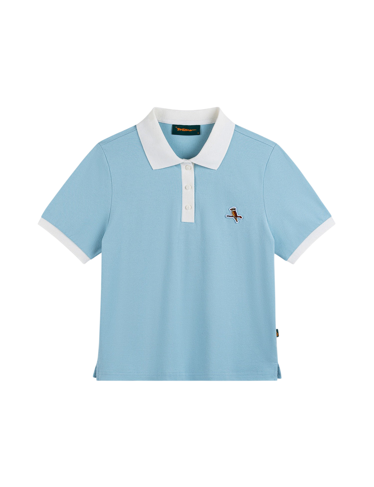 Model wearing Walker Golf Things Kooka Polo in Powder White