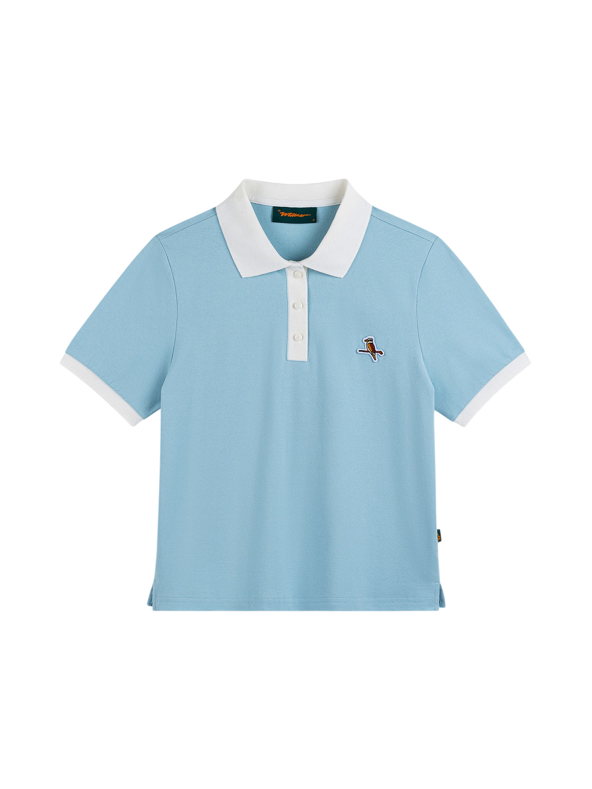 Model wearing Walker Golf Things Kooka Polo in Powder White