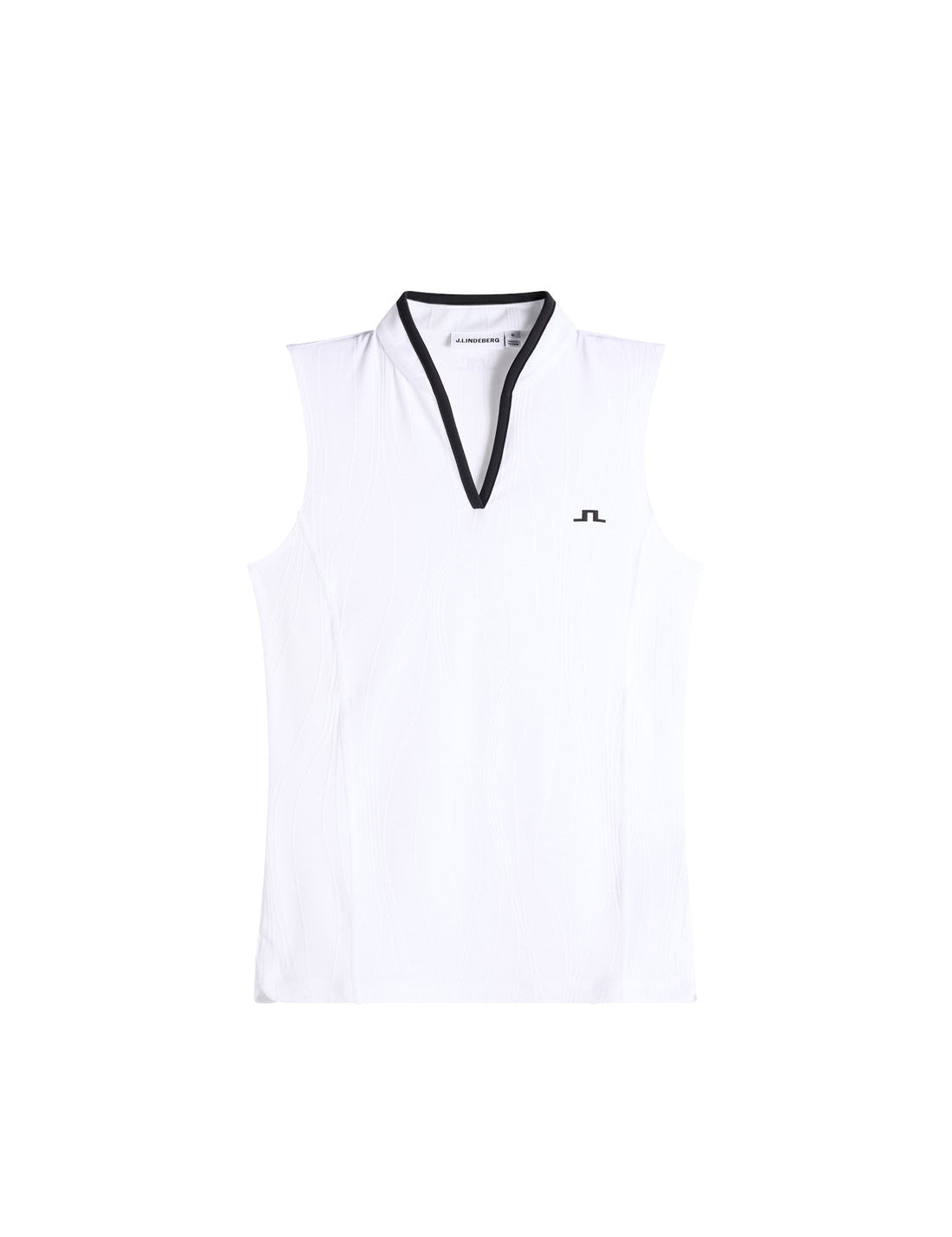 Model wearing J.Lindeberg Mila Sleeveless Top in white