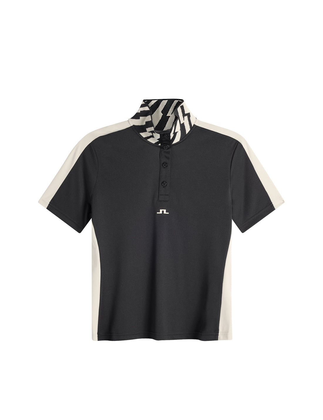 Model wearing J.Lindeberg Pip Polo in black