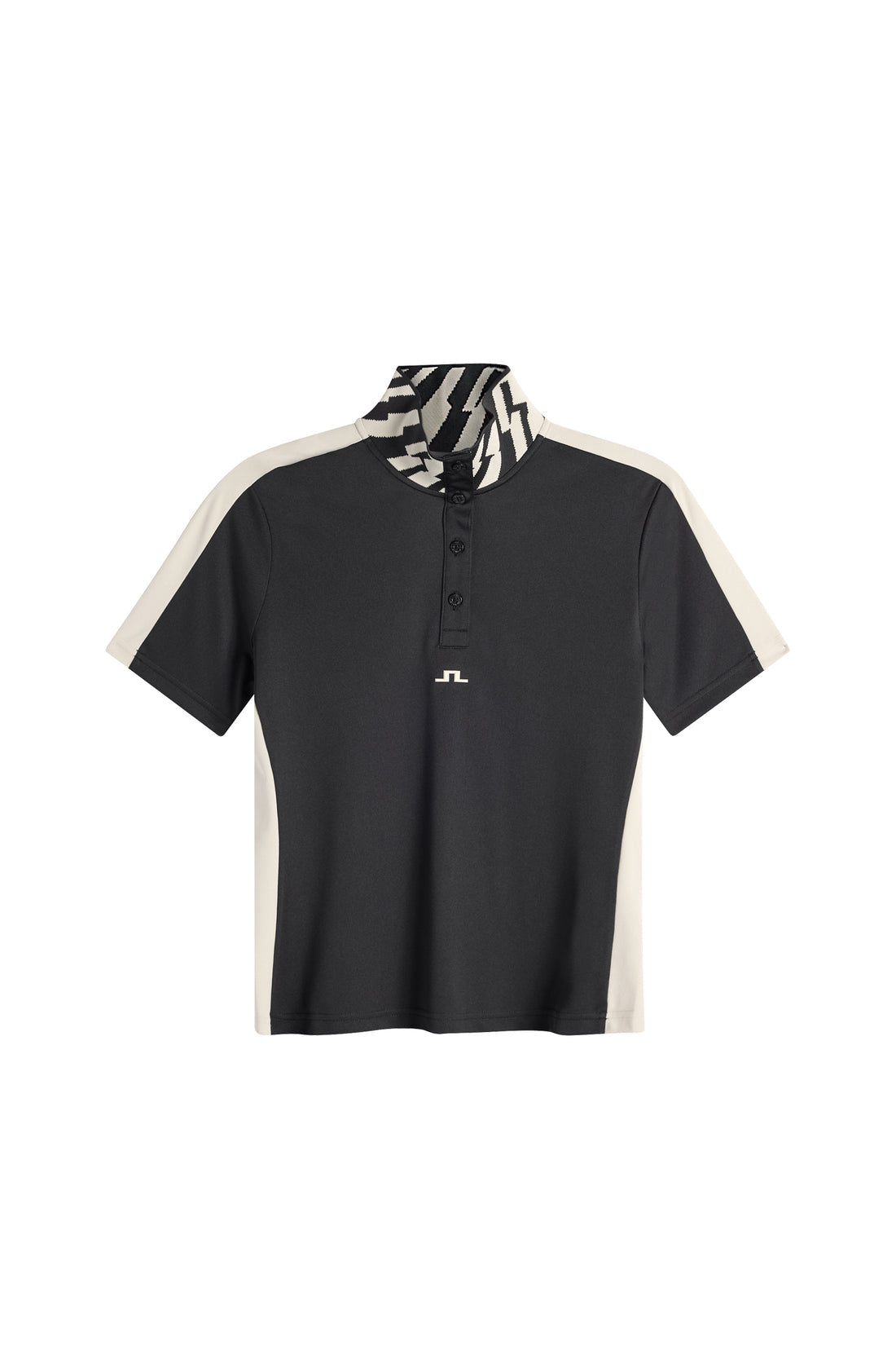 Model wearing J.Lindeberg Pip Polo in black