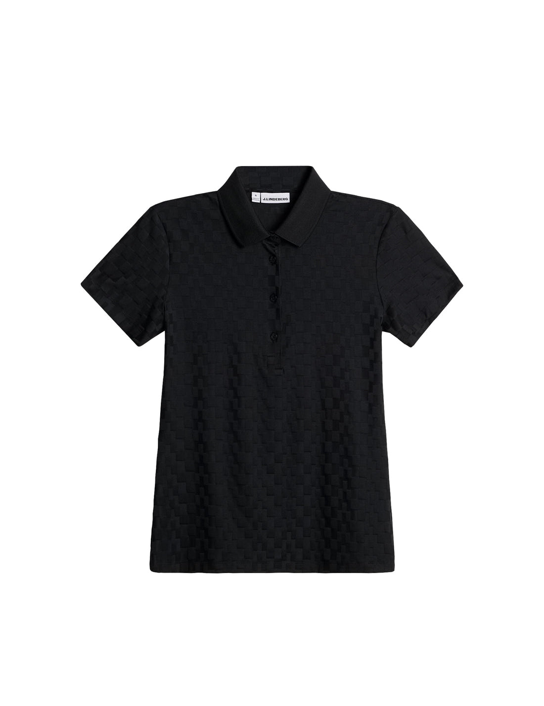 Model wearing J.Lindeberg Dani Polo in black