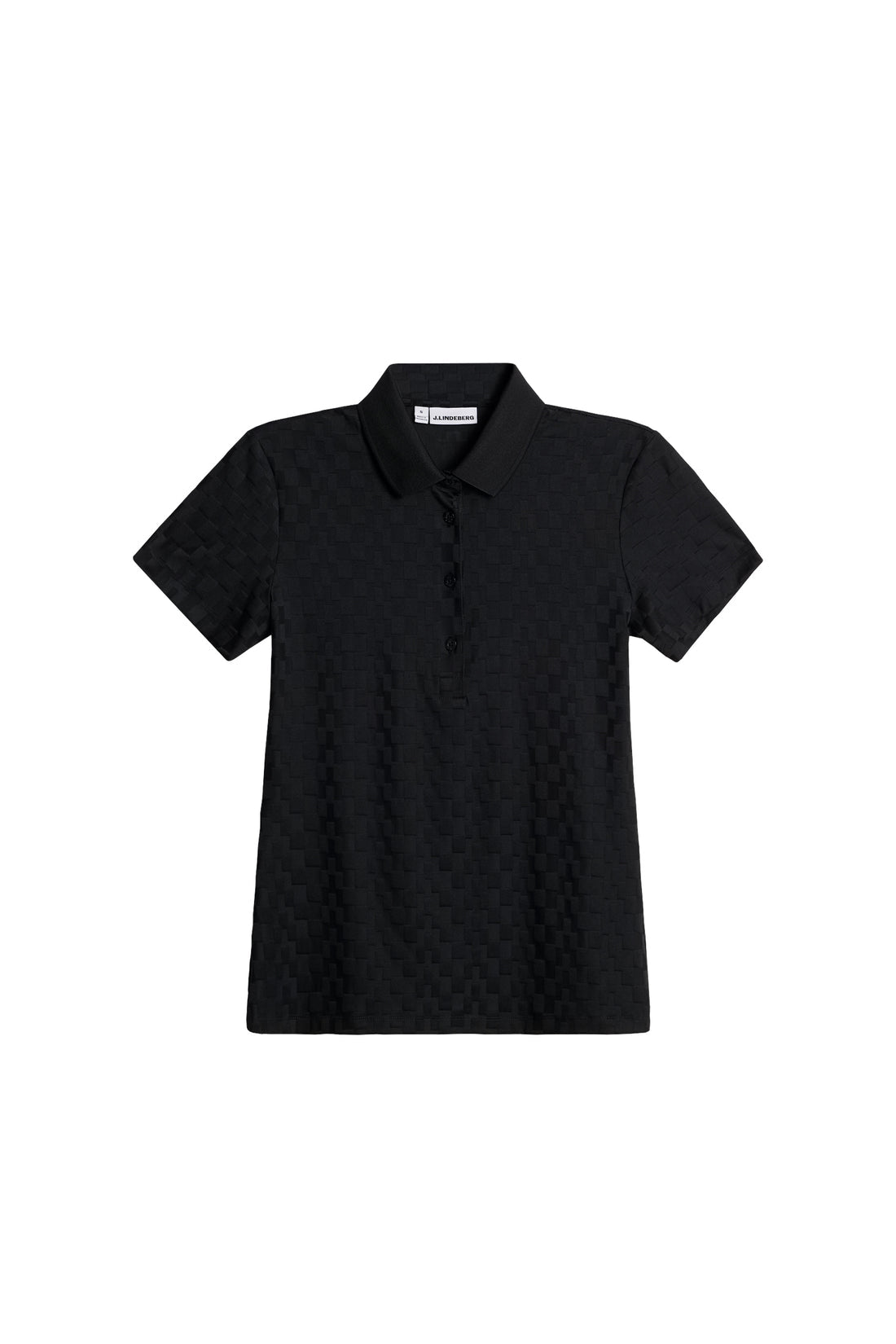 Model wearing J.Lindeberg Dani Polo in black