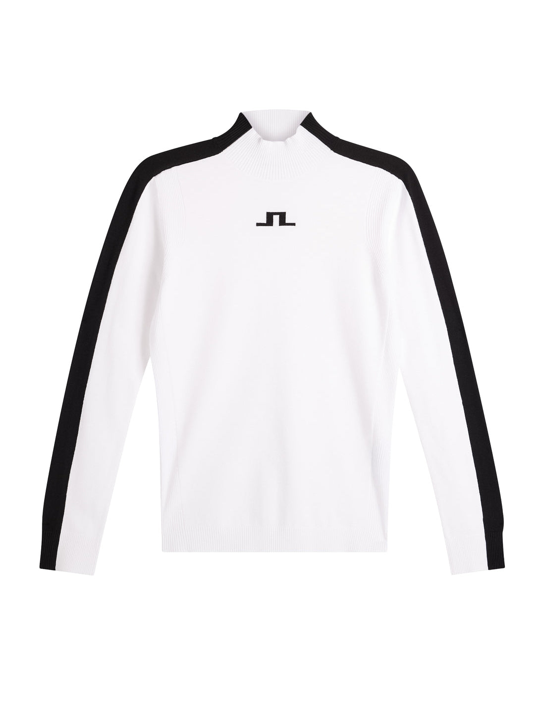 Model wearing J.Lindeberg Adia Knitted Sweater in white