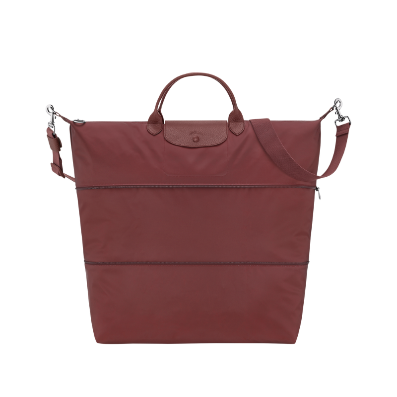 Pastel Pink expandable travel bag, front view on white background