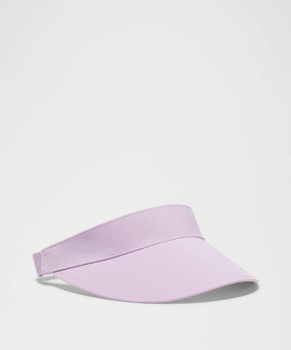 Pale Coral wide band running visor, front view on white background