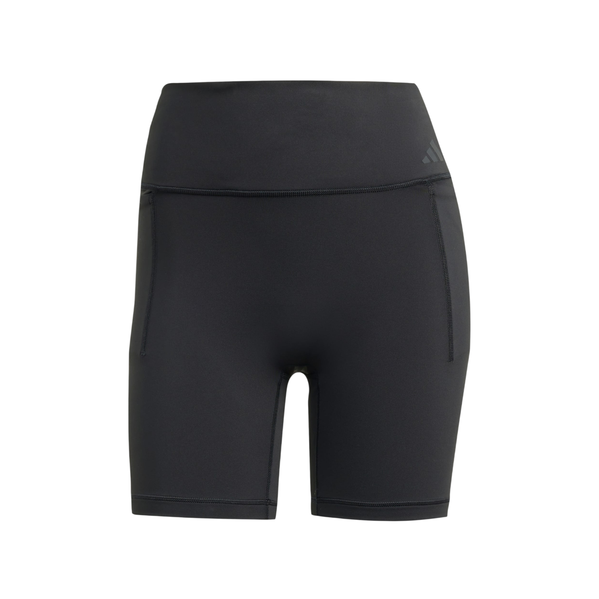 adidas Optime Workout Short Leggings product flat lay on a white background