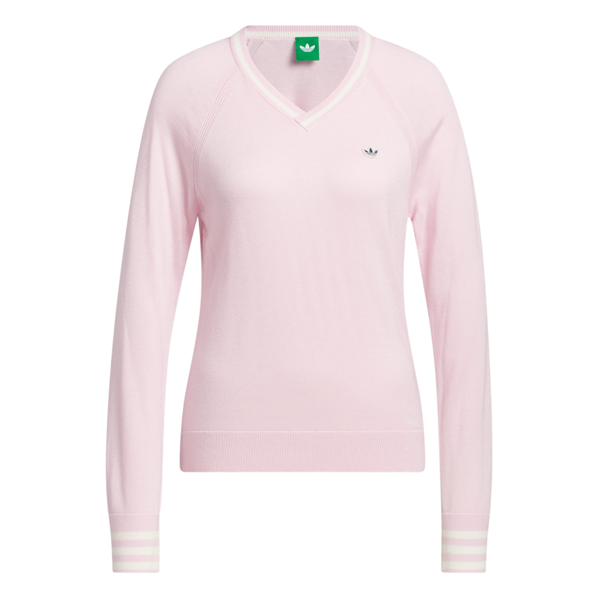 Model wearing adidas Originals Cashmere Sweater in pink