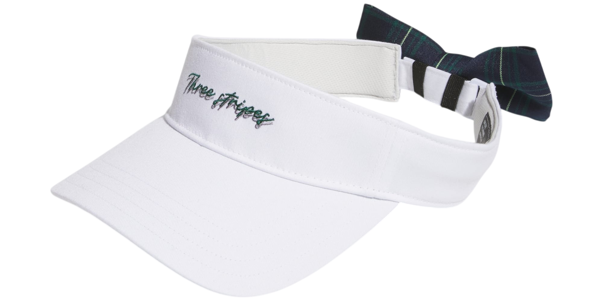 adidas Ribbon Visor in white on a plain background.