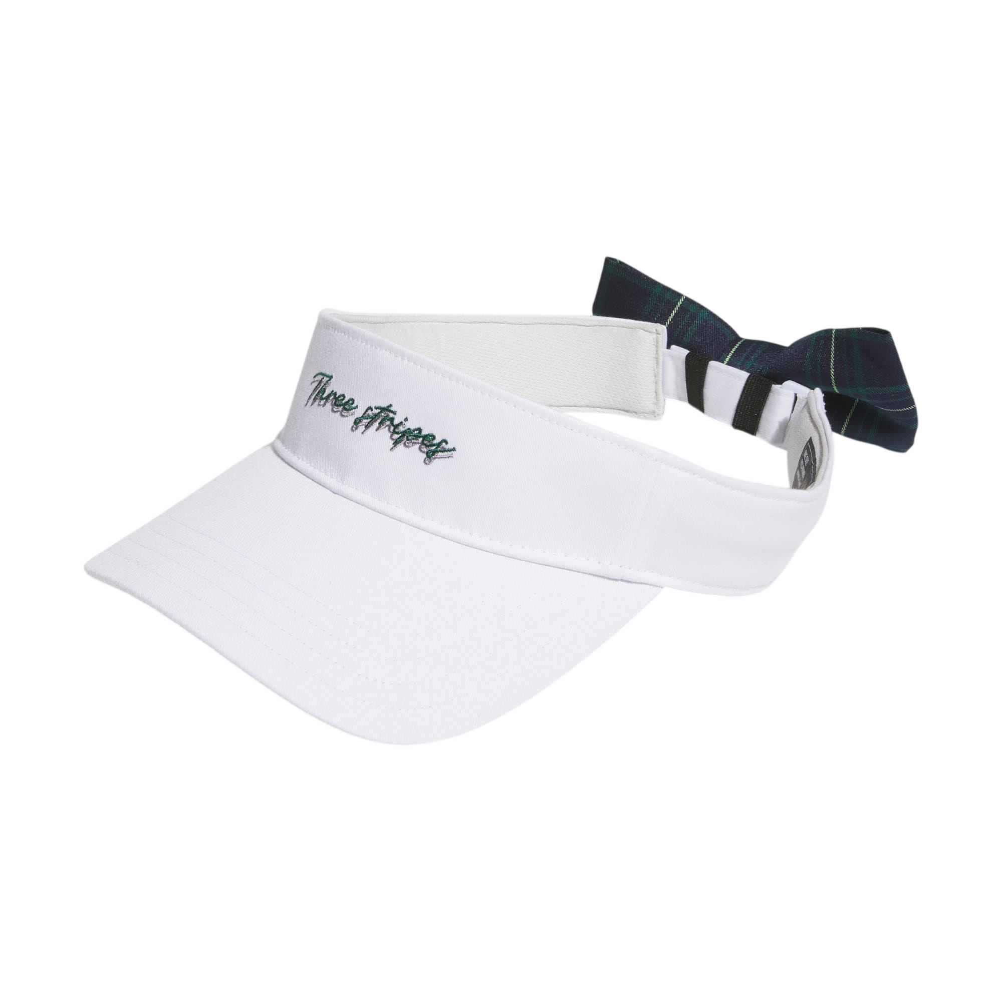 adidas Ribbon Visor in white on a plain background.