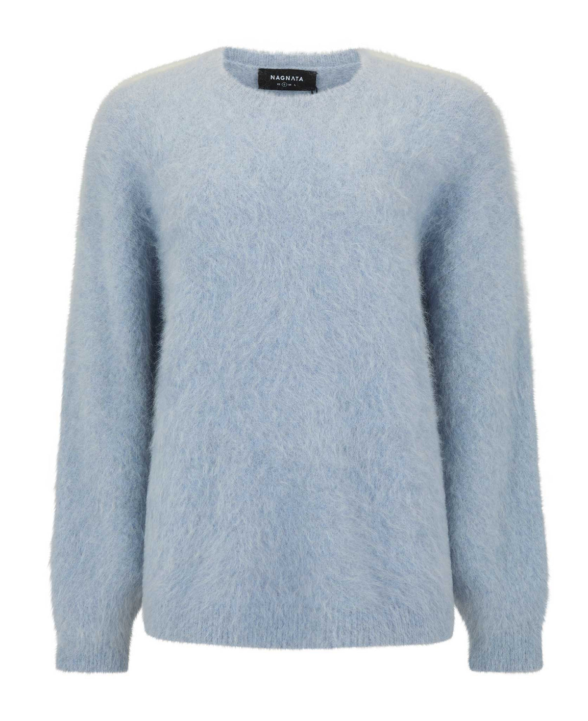Nagnata Brushed Alpaca Sweater in mist on a white background