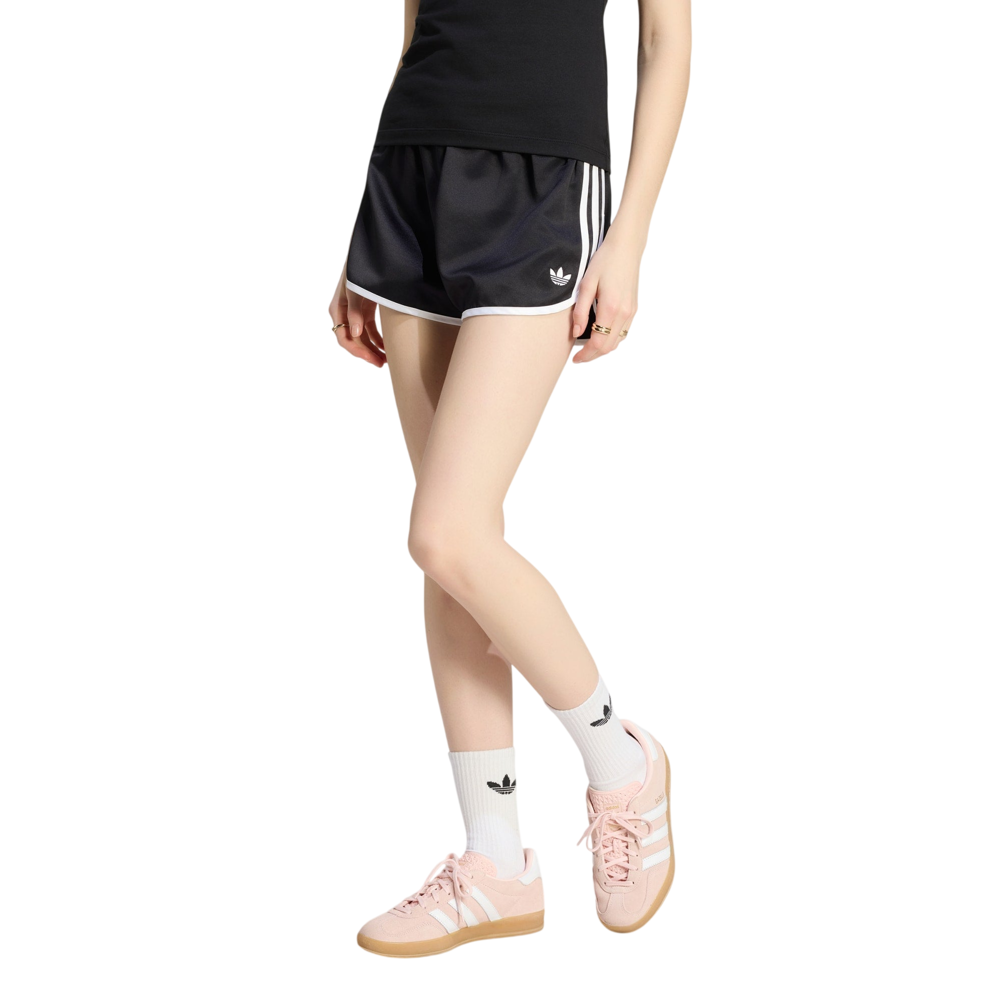 Model wearing adidas 3S Sprinter Short in black