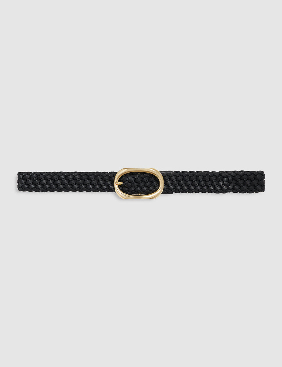 Anine Bing Signature Link Belt Braided in black on a white background