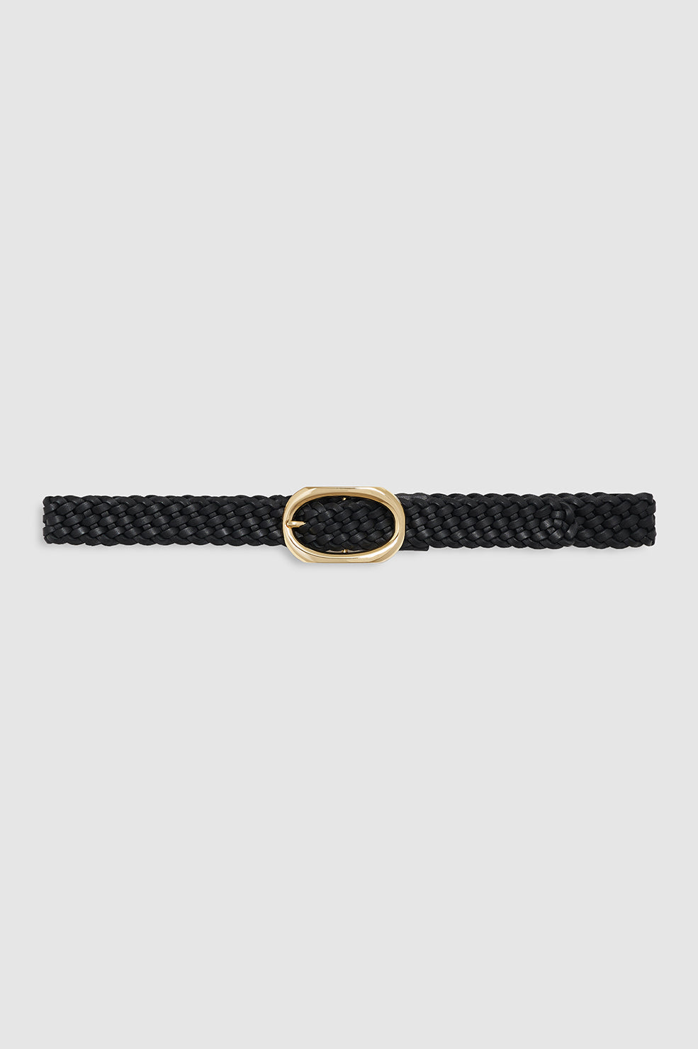 Anine Bing Signature Link Belt Braided in black on a white background