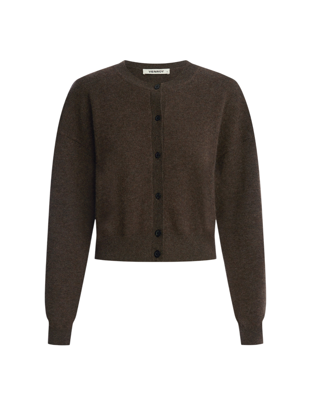 Venroy Cashmere Cardigan flat lay on a white background
