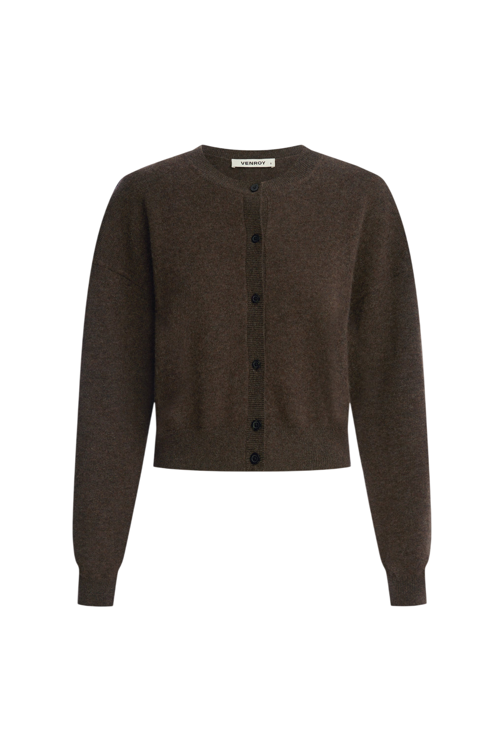 Venroy Cashmere Cardigan flat lay on a white background