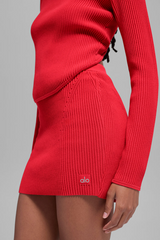 Denim Knit High-Waist Skirt