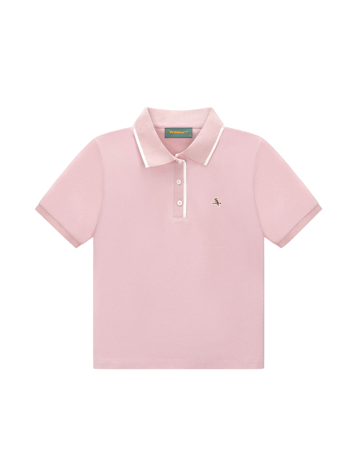 Model wearing Walker Golf Things Kooka Polo in Pink White
