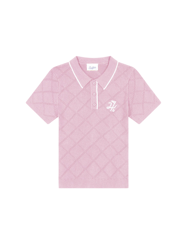 Diamond Knit Polo Petal | Love Birdie