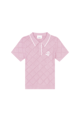 Diamond Knit Polo Petal