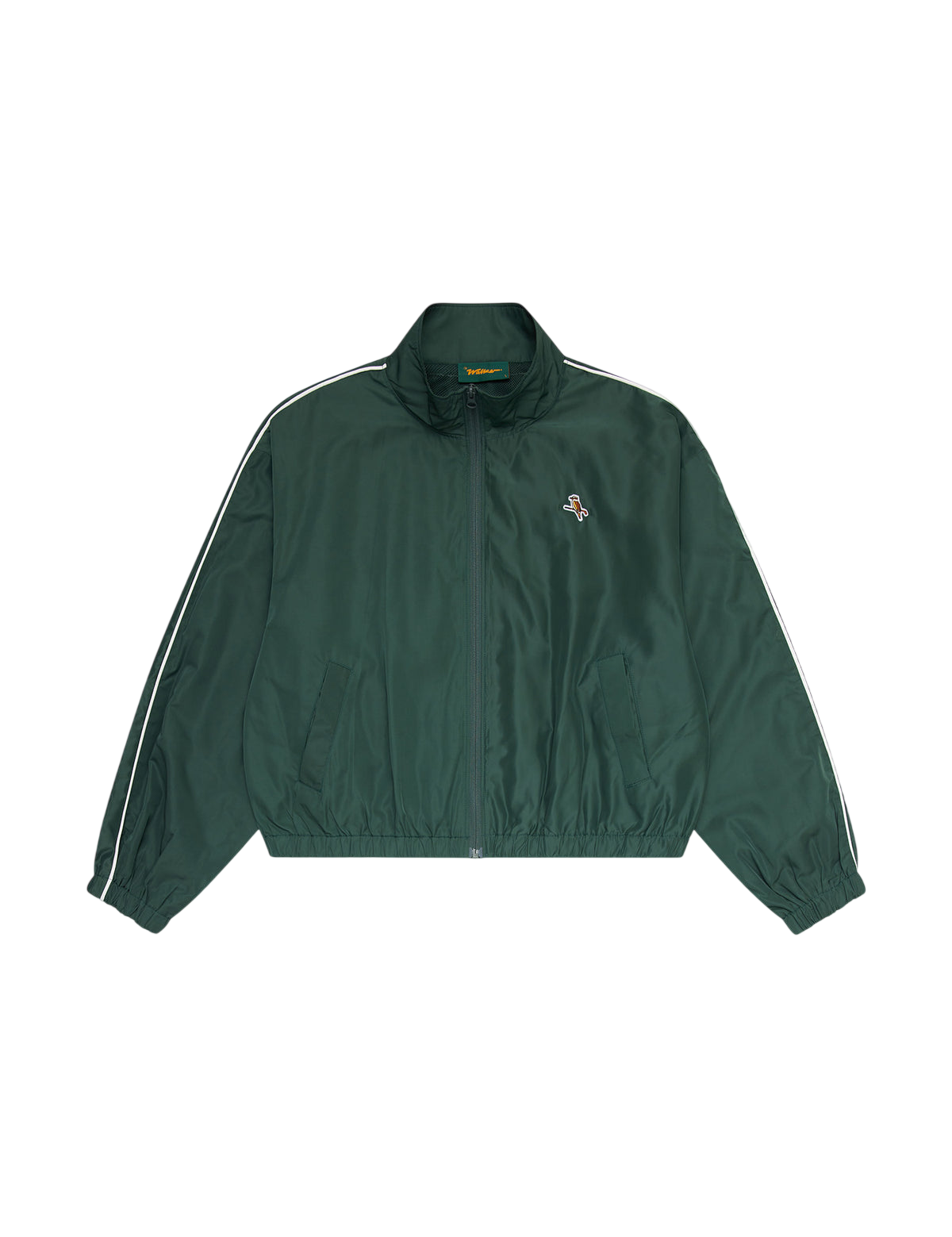 Model wearing Walker Golf Things Breaker Jacket in Forest
