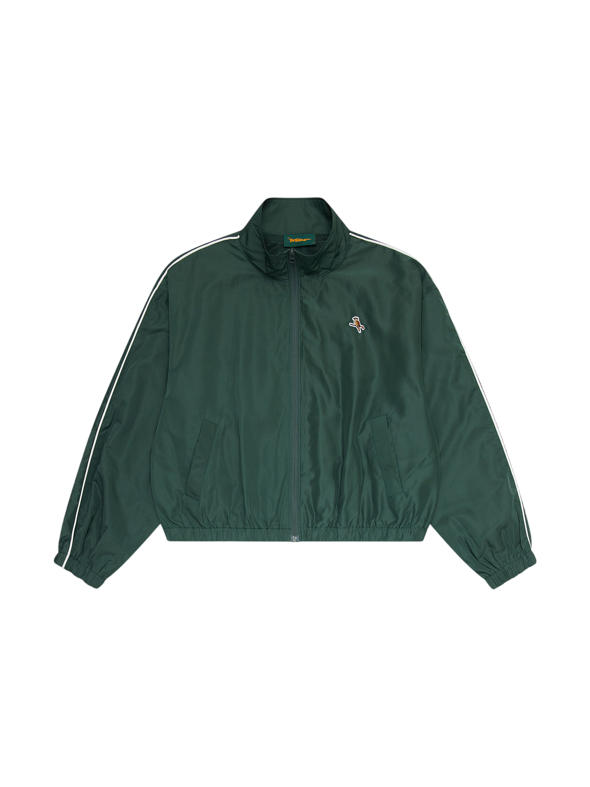 Model wearing Walker Golf Things Breaker Jacket in Forest