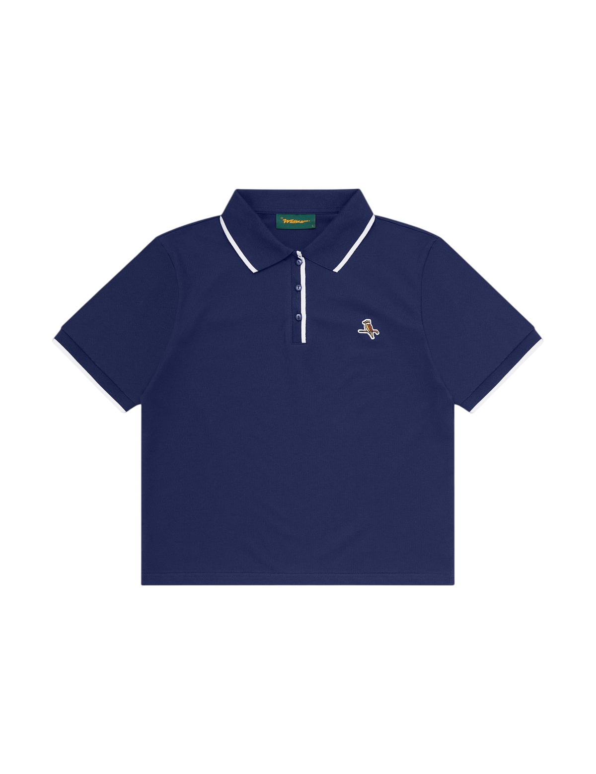 Model wearing Walker Golf Things Kooka Polo in Navy