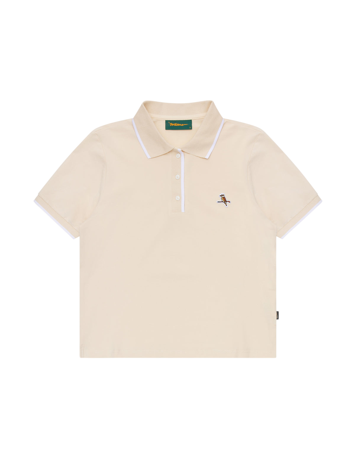 Model wearing Walker Golf Things Kooka Polo in Sand