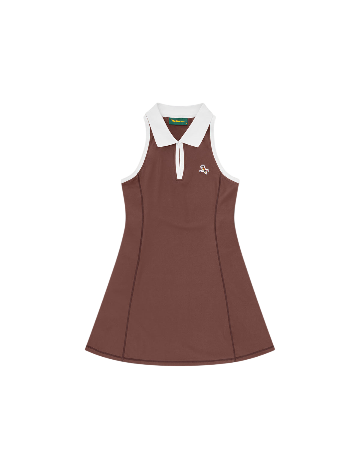 Model wearing Walker Golf Things Fairway Dress in Mocha
