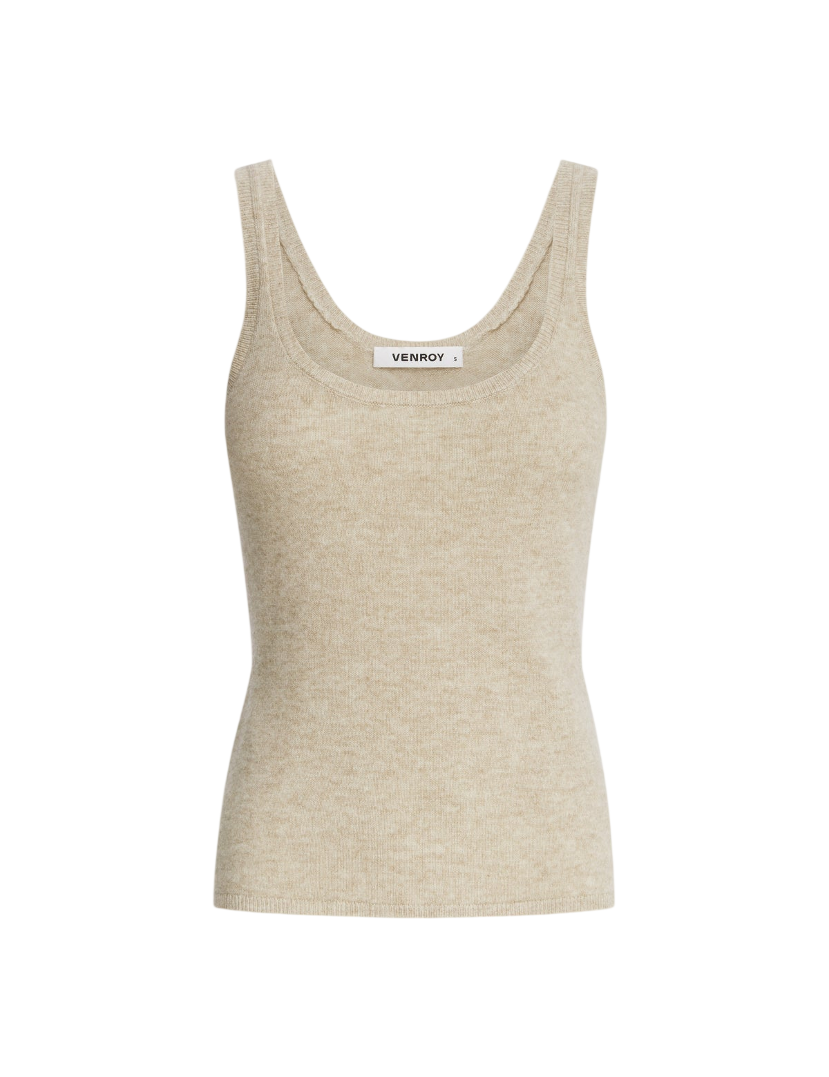 Cashmere tank, front view on white background