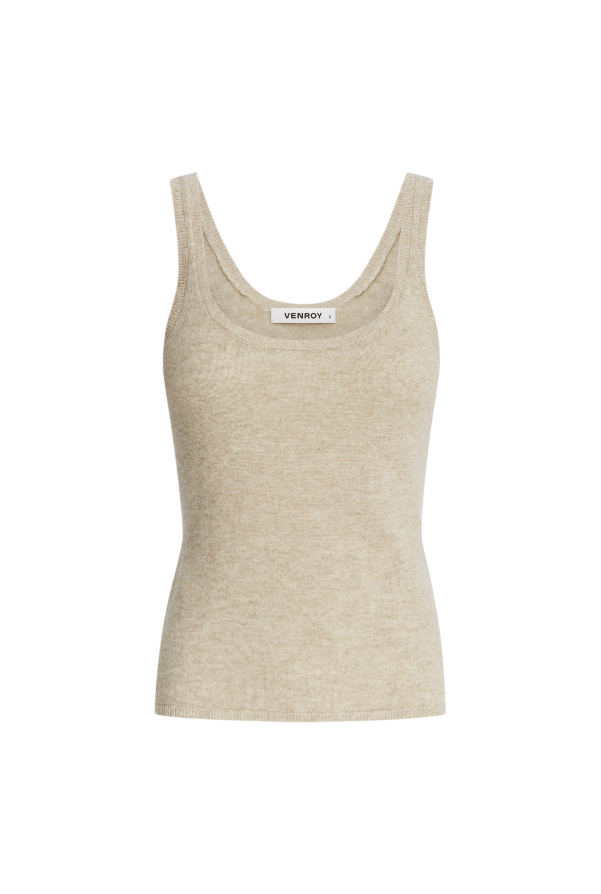 Cashmere tank, front view on white background