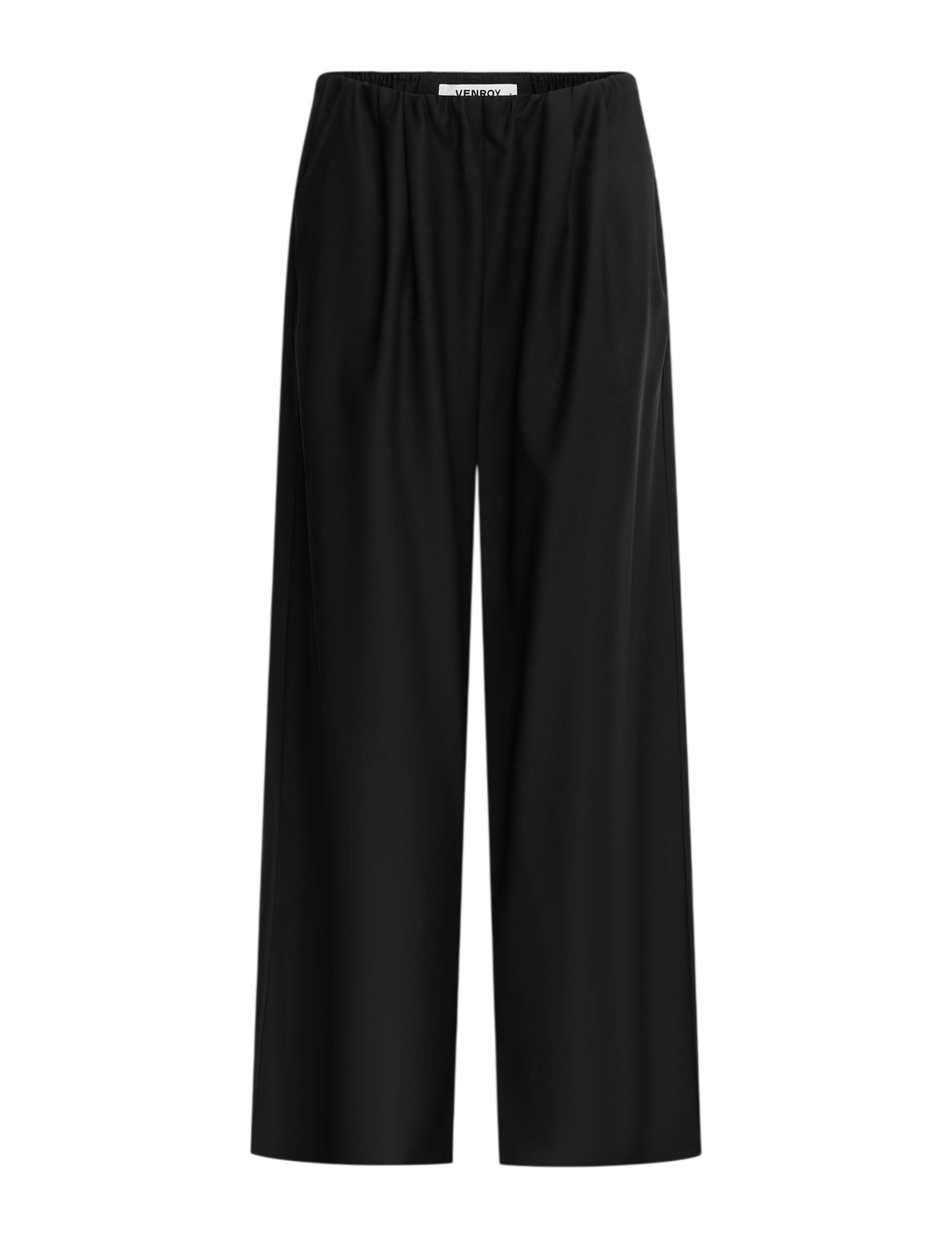 Venroy Relaxed Wool Wide Leg Trouser flat lay on a white background