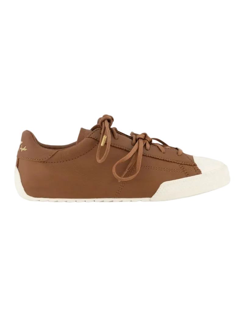 Converse brown sneaker in white on a white background