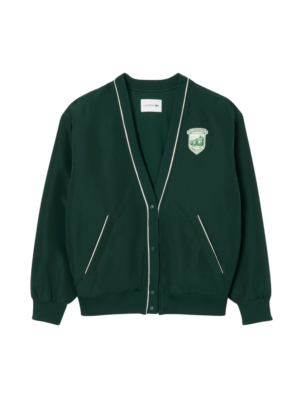 Lacoste Elevated Plain Weave Shacket on a white background