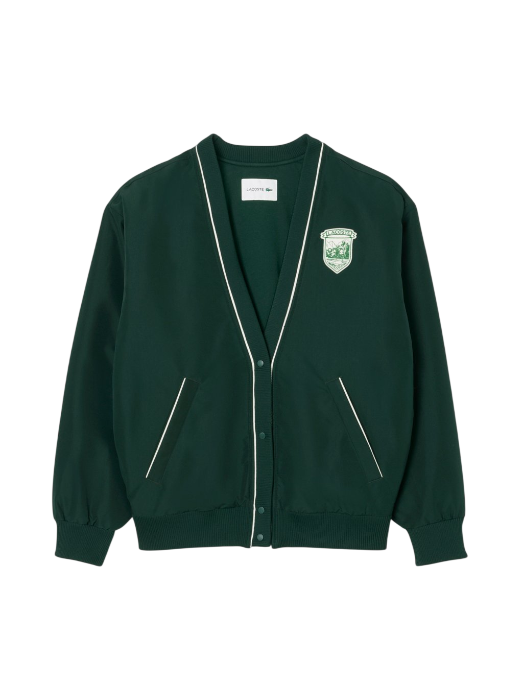 Lacoste Elevated Plain Weave Shacket on a white background